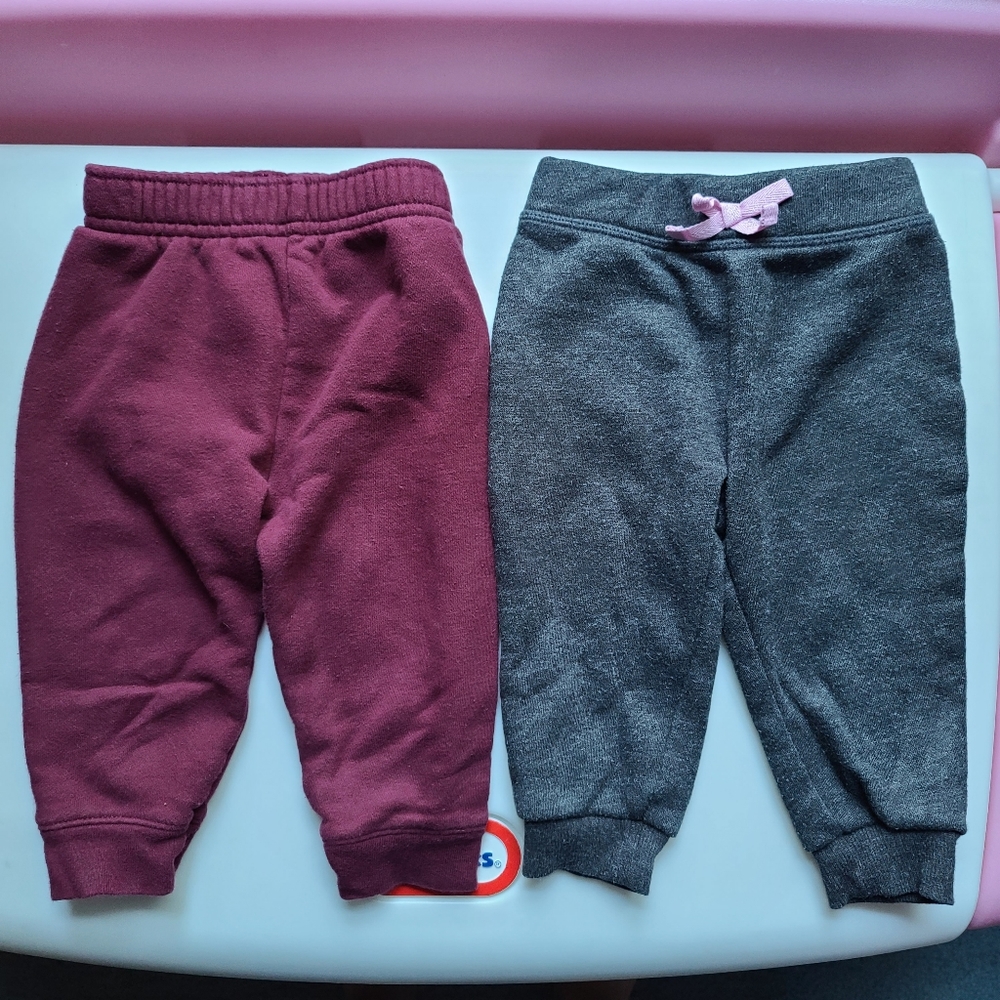 Bundle of 2 baby fleece sweatpants 12 months